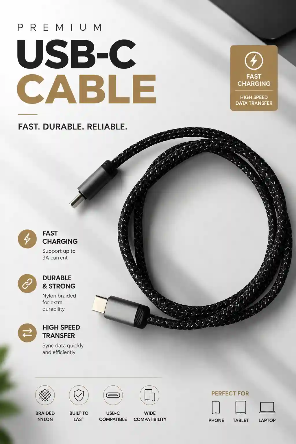 کابل شارژ سریع دو سر تایپ سی ۶۰ وات مدل AC-007 (Super Fast CABLE AC-007 C-C 60W) — تصویر 2