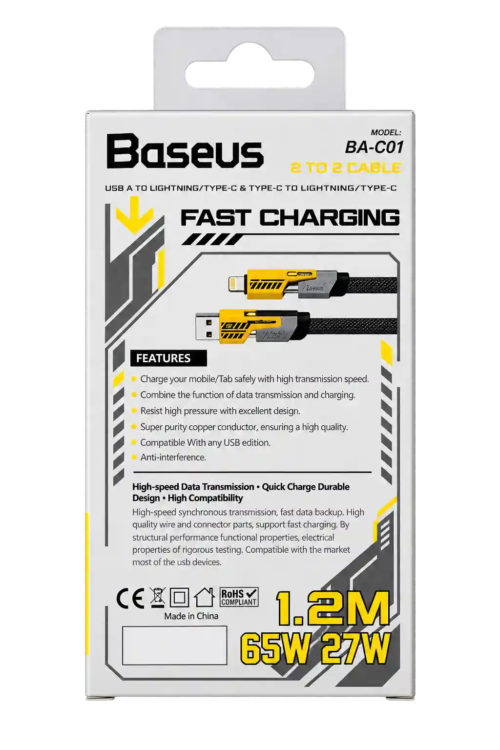 کابل ۲ به ۲ بیسوس مدل BA-C01 (Baseus BA-C01 2 TO 2 CABLE) — تصویر 2
