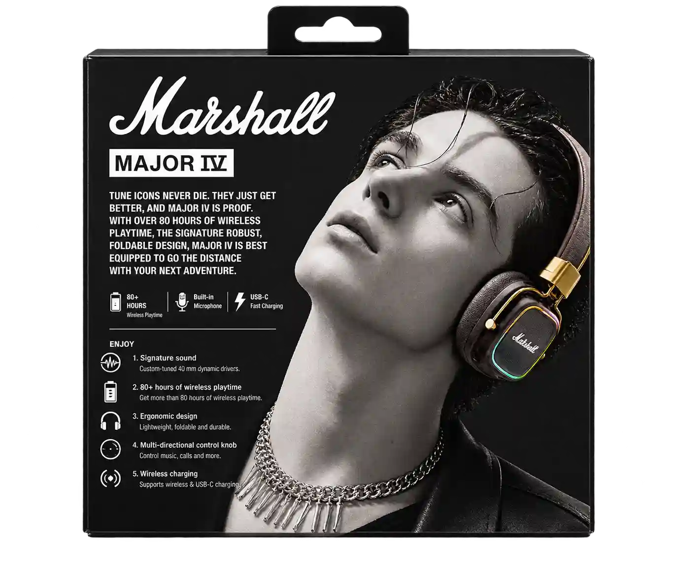 هدفون بی سیم مارشال مدل Major IV با نورپردازی LED (Marshall MAJOR IV Wireless Bluetooth Headphone with LED) — تصویر 4