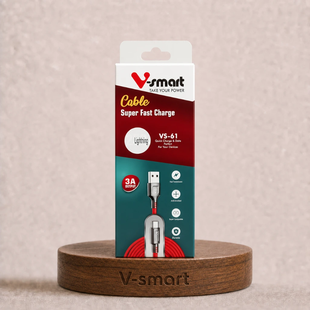 کابل شارژ و دیتا V-smart مدل VS-61 (USB به لایتنینگ)