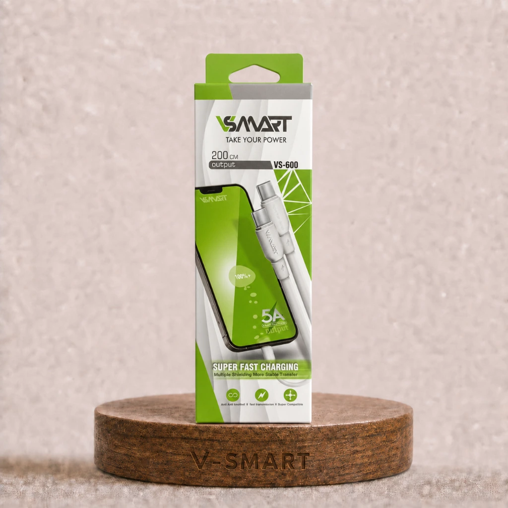 کابل شارژ و دیتا V-SMART مدل VS-600 (USB-A به Type-C)