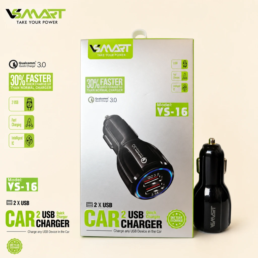 شارژر فندکی خودرو دو پورت مدل VS-16 — تصویر 2