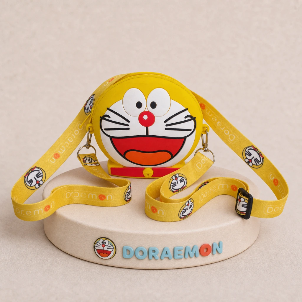 کیف دوشی سیلیکونی طرح دورامون (Doraemon) زرد