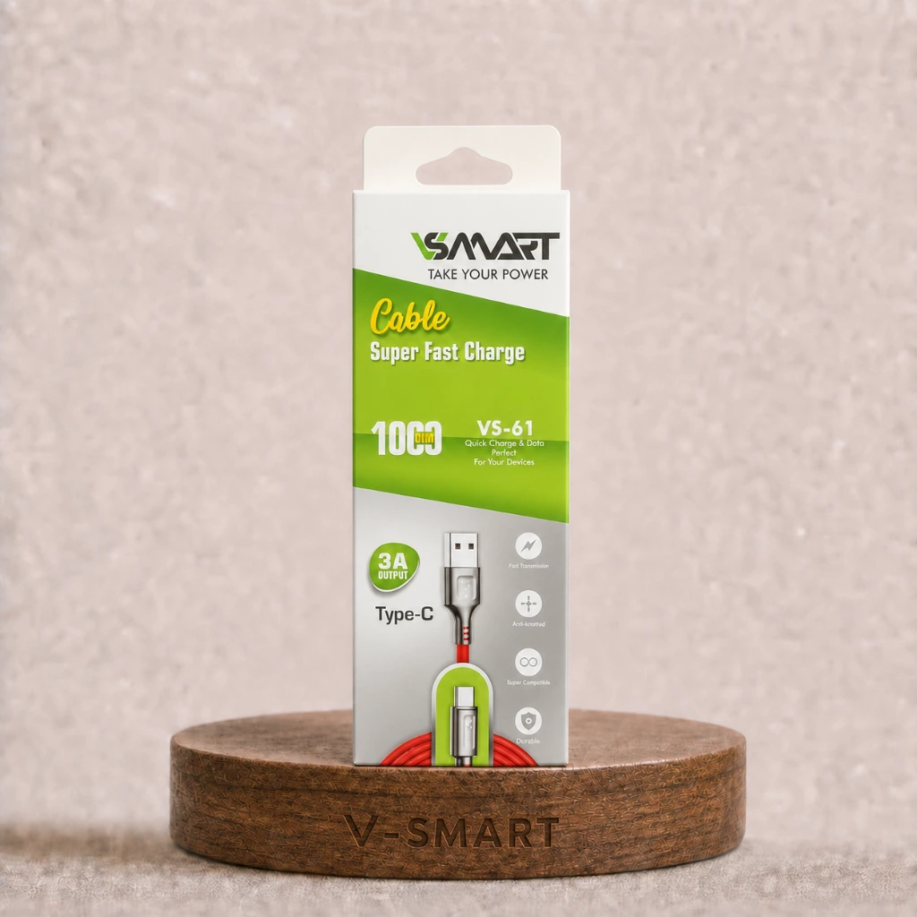 کابل شارژ و دیتا V-SMART مدل VS-61 (USB-A به Type-C)
