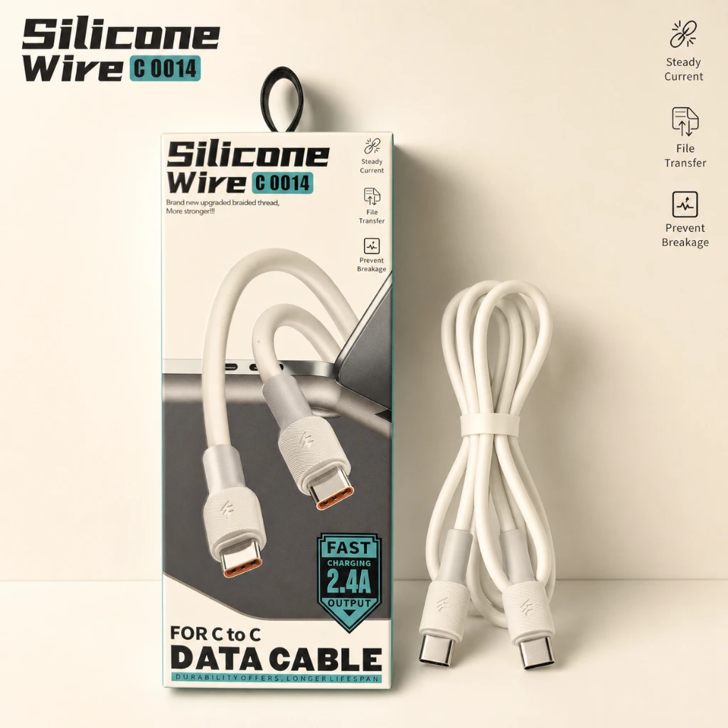 کابل دیتا و شارژر مدل Silicone Wire C0014 — تصویر 2