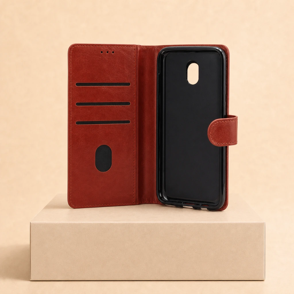 کیف کاور سامسونگ مدل j7proرنگ چرمی — تصویر 2